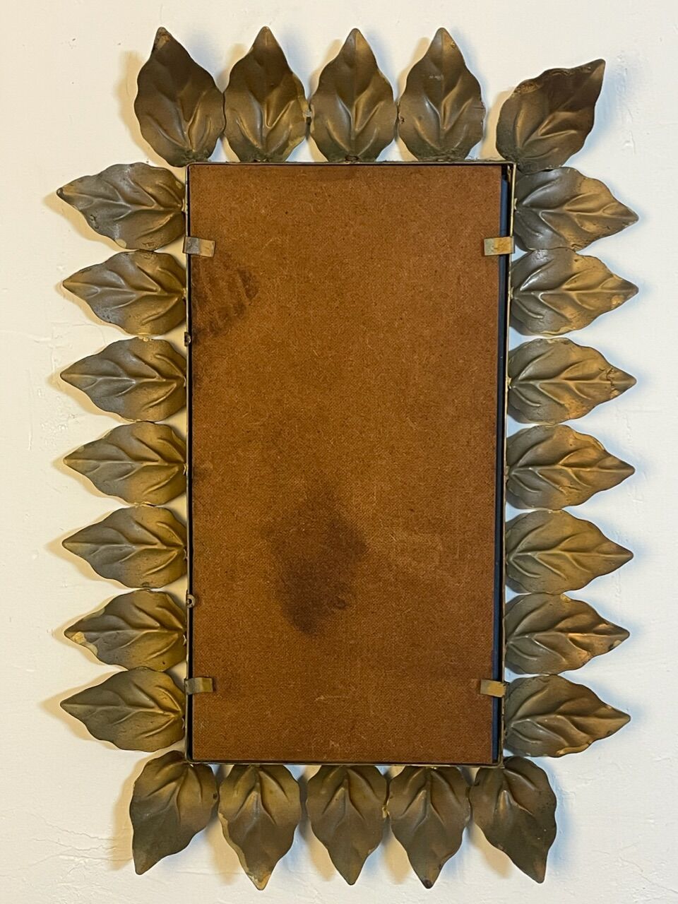 Rectangular wrought iron sun mirror from the 50