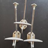 Set of 5 brushed aluminum coat hooks