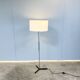 Floor lamp by WILA, chrome and black lacquered metal with a fabric shade, 1960s/1970s