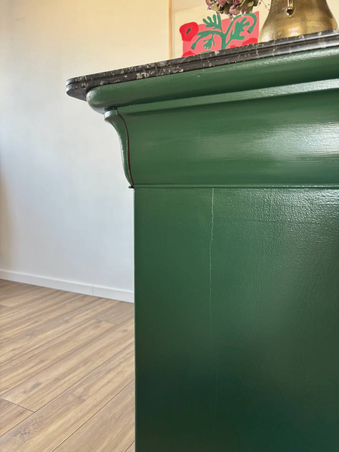 Commode Louis Philippe bois massif plateau marbre