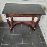Old mahogany console with marble top
