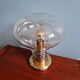Space Age table lamp in brass and clear glass, 1960s-70s.