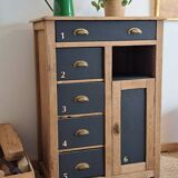 Vintage high sideboard in solid oak