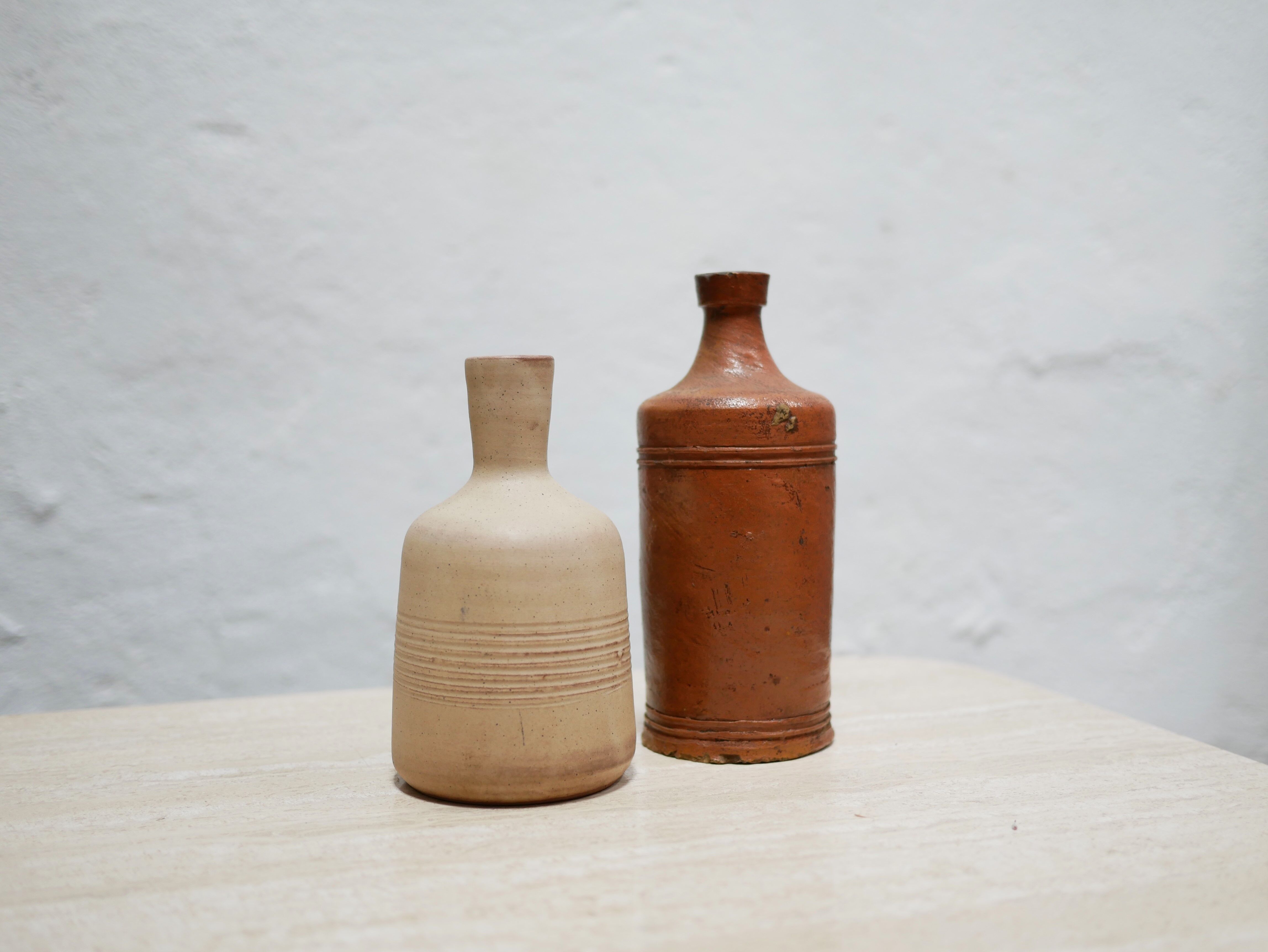 Bottle vintage glazed terracotta vase