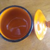 Pot à sucre en grés émaillé orange