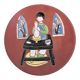 Ceramic plate, terracotta, glazed. Elie Brachant