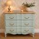 Water green Louis XV style chest of drawers