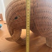 Panier éléphant en rotin