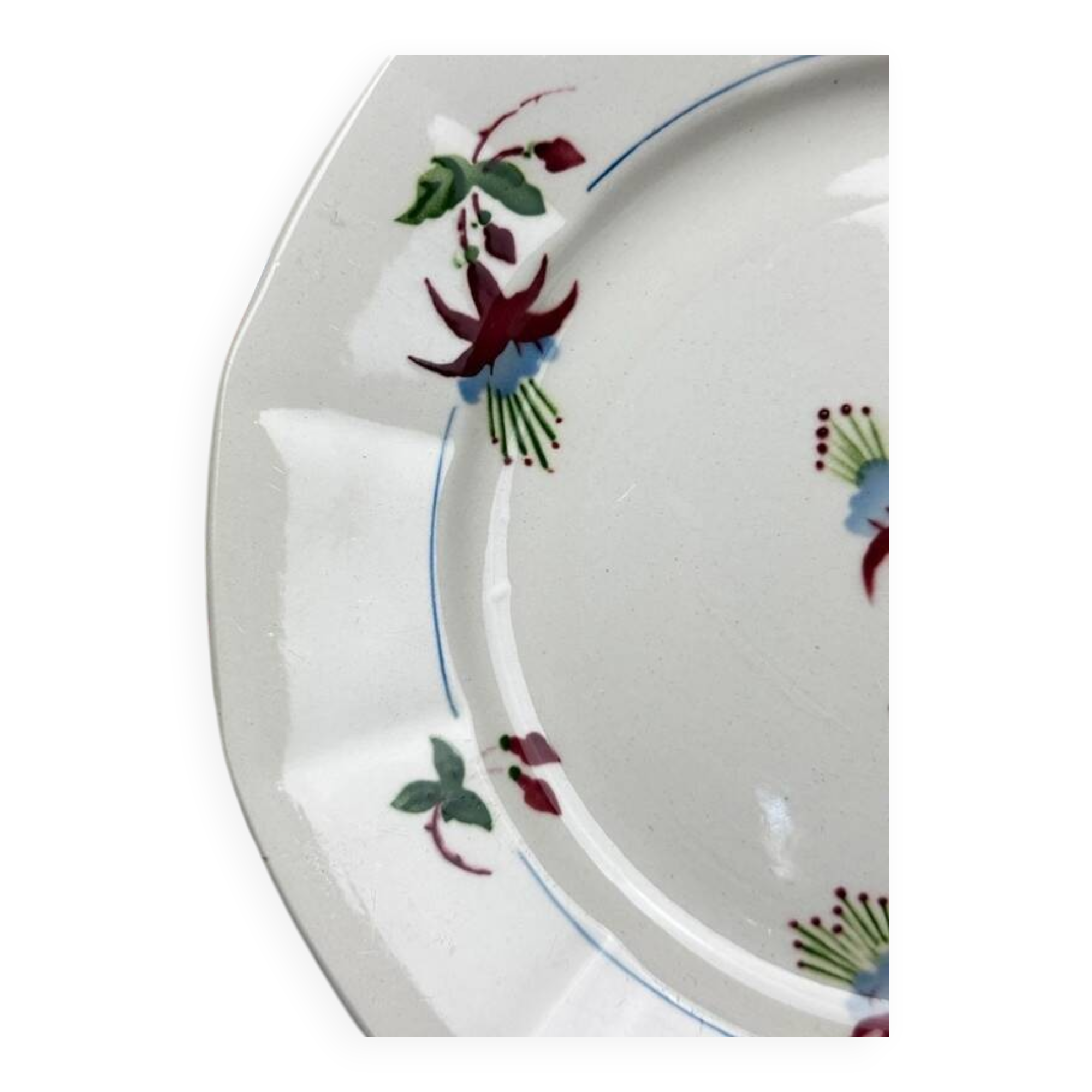 Set of 6 Sarreguemines dinner plates, Bermudes model – circa 1950