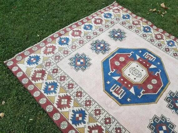 Vintage Turkish Oushak rug 190x205 cm