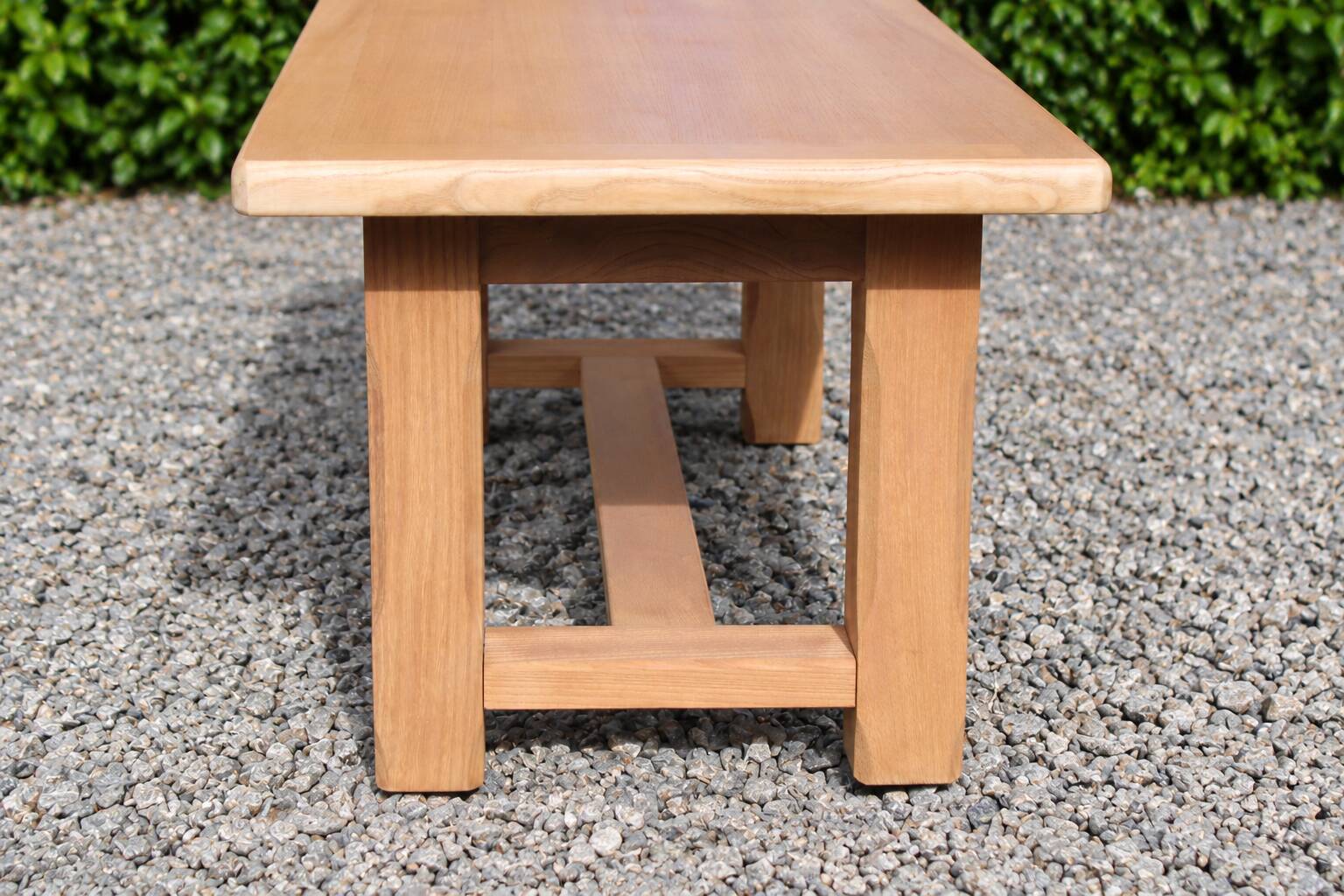 Table basse vintage en chêne style table de ferme – bois naturel – 103 cm