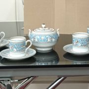 Turquoise porcelain coffee service Wedgwood Florentine