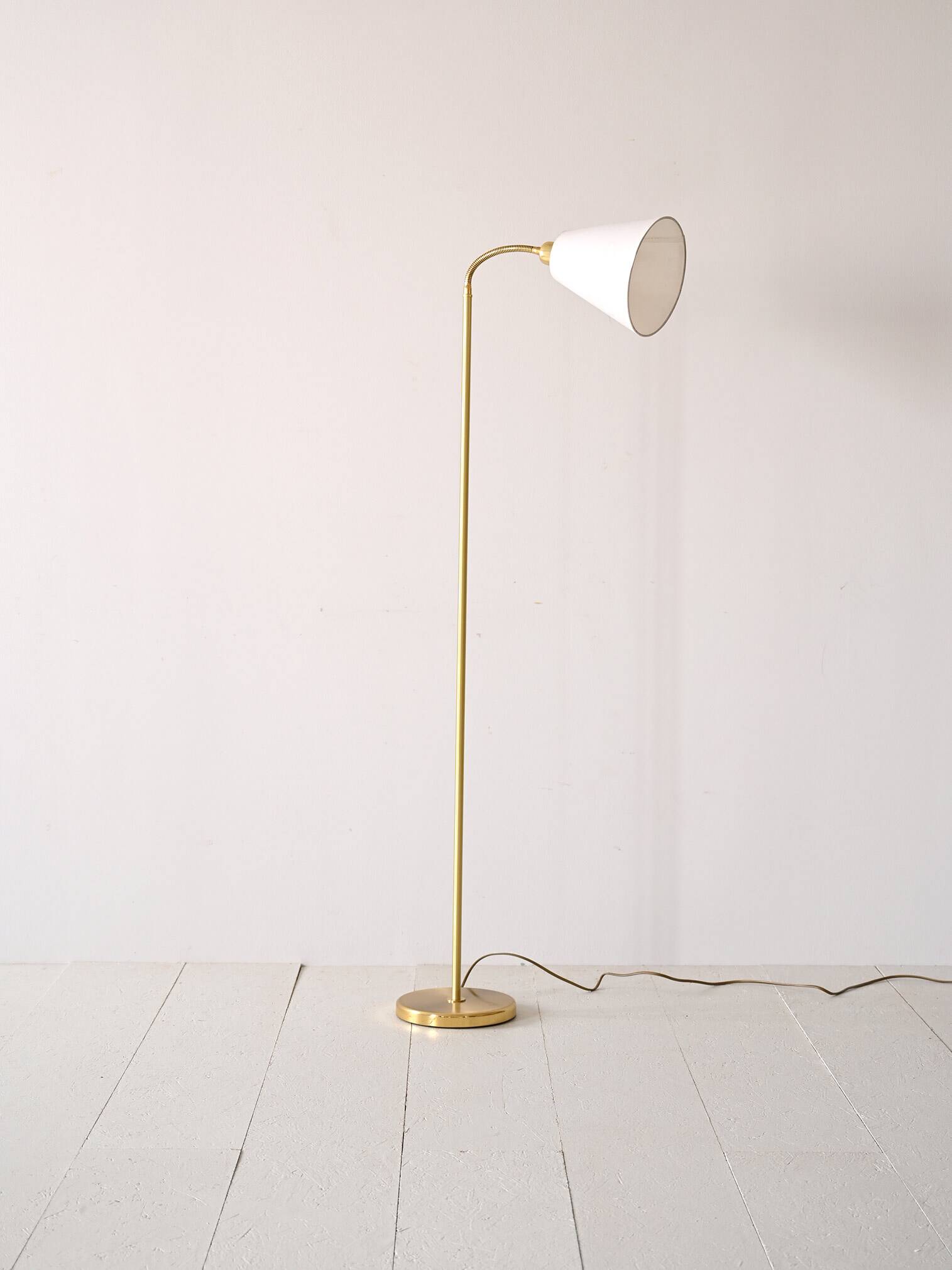 Scandinavian vintage gold floor lamp