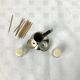 Vintage salt and pepper shakers and their chrome metal support