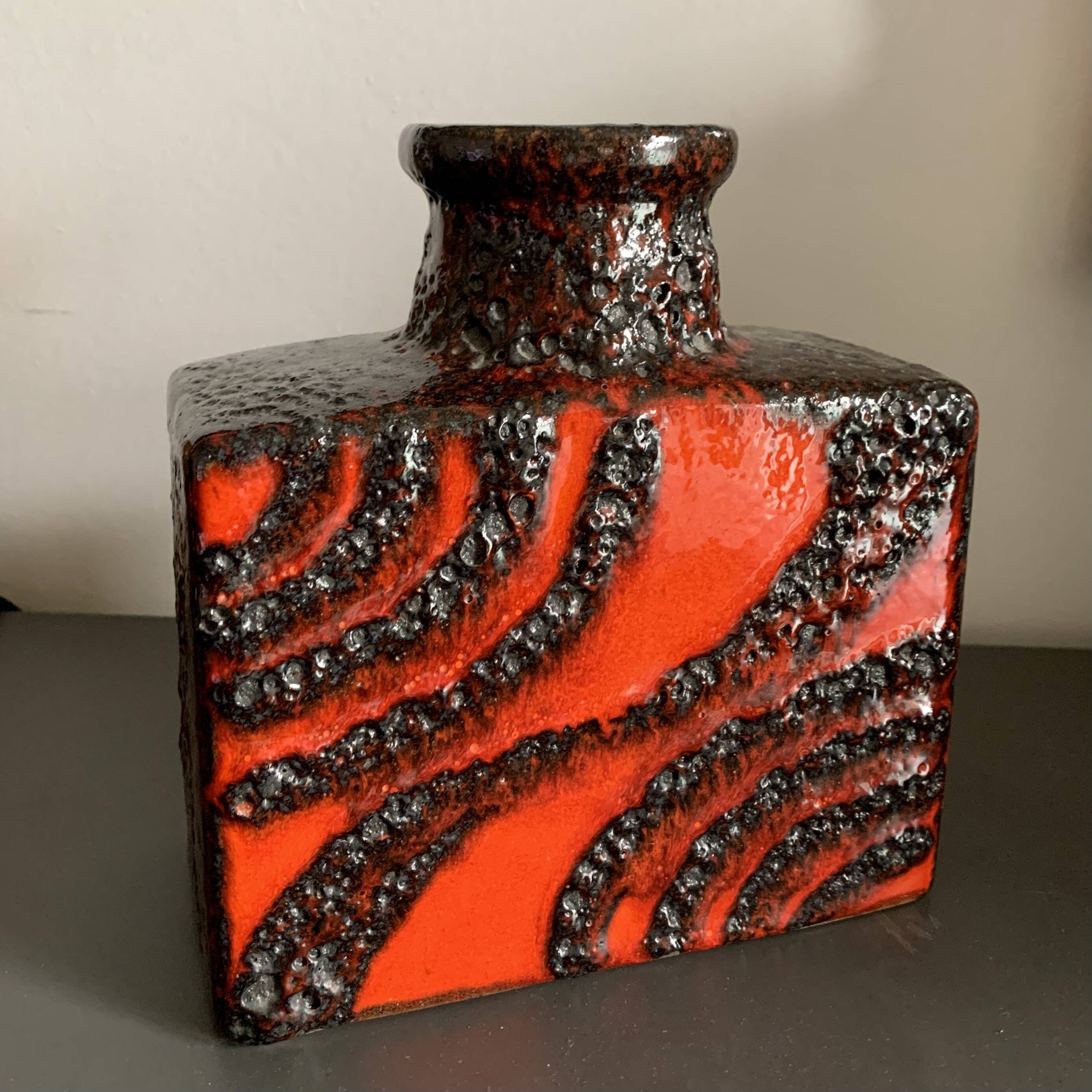 Pottery Vase Fat Lava West Germany , 1970s