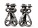Marius Giuge artist pottery Vallauris 2 candlesticks