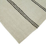 Hand-Knotted Turkish Unique 1970s 194 cm x 380 cm Beige Hemp Kilim Carpet