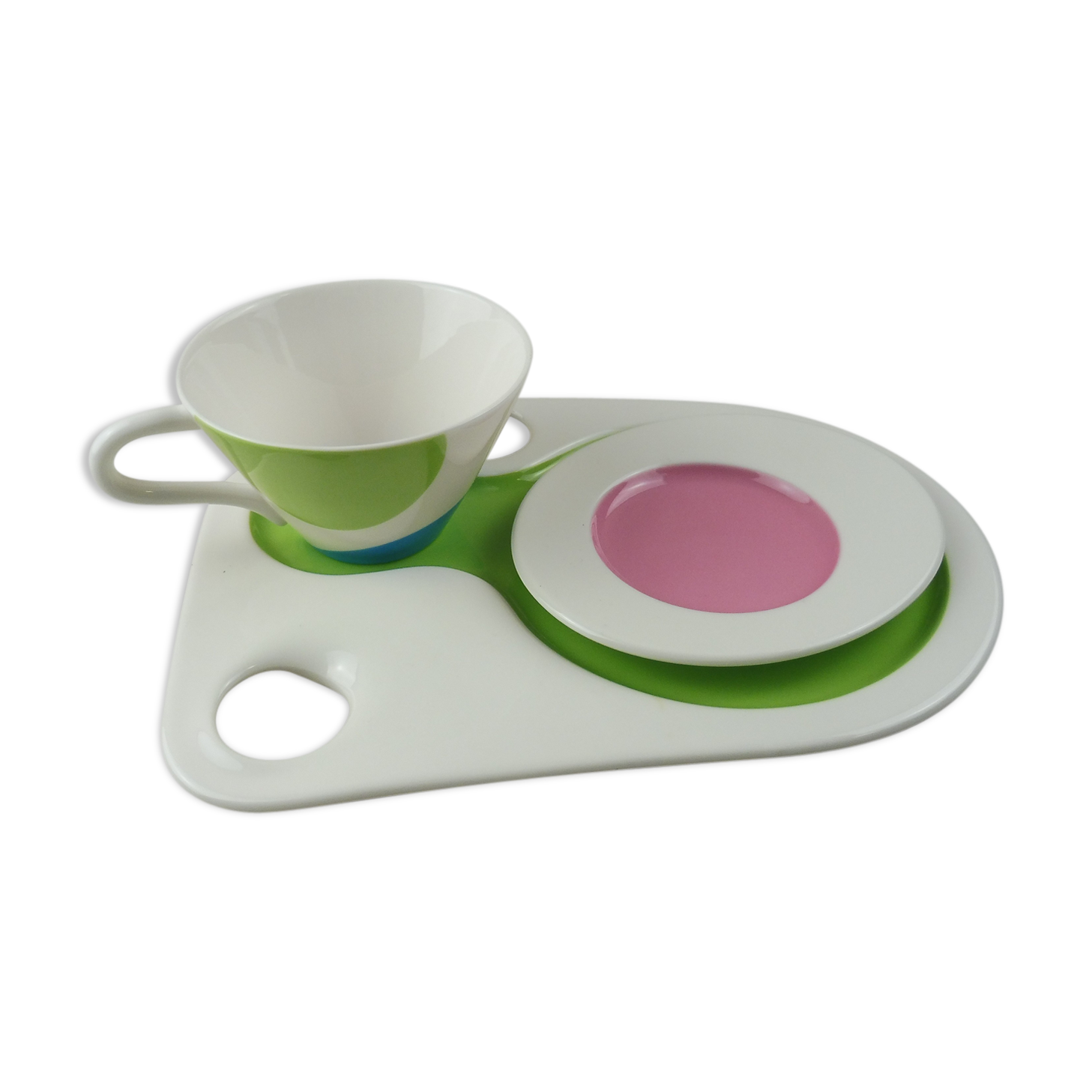 Coffee service plate - cup, paint palette décor, Villeroy - Boch