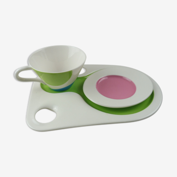 Coffee service plate - cup, paint palette décor, Villeroy - Boch