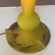Contemporary mushroom lamp in amber-tinted yellow glass paste, height 58 cm