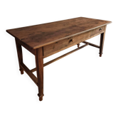 Antique French farmhouse table in oak, 19th century – Rustic dining table with drawers