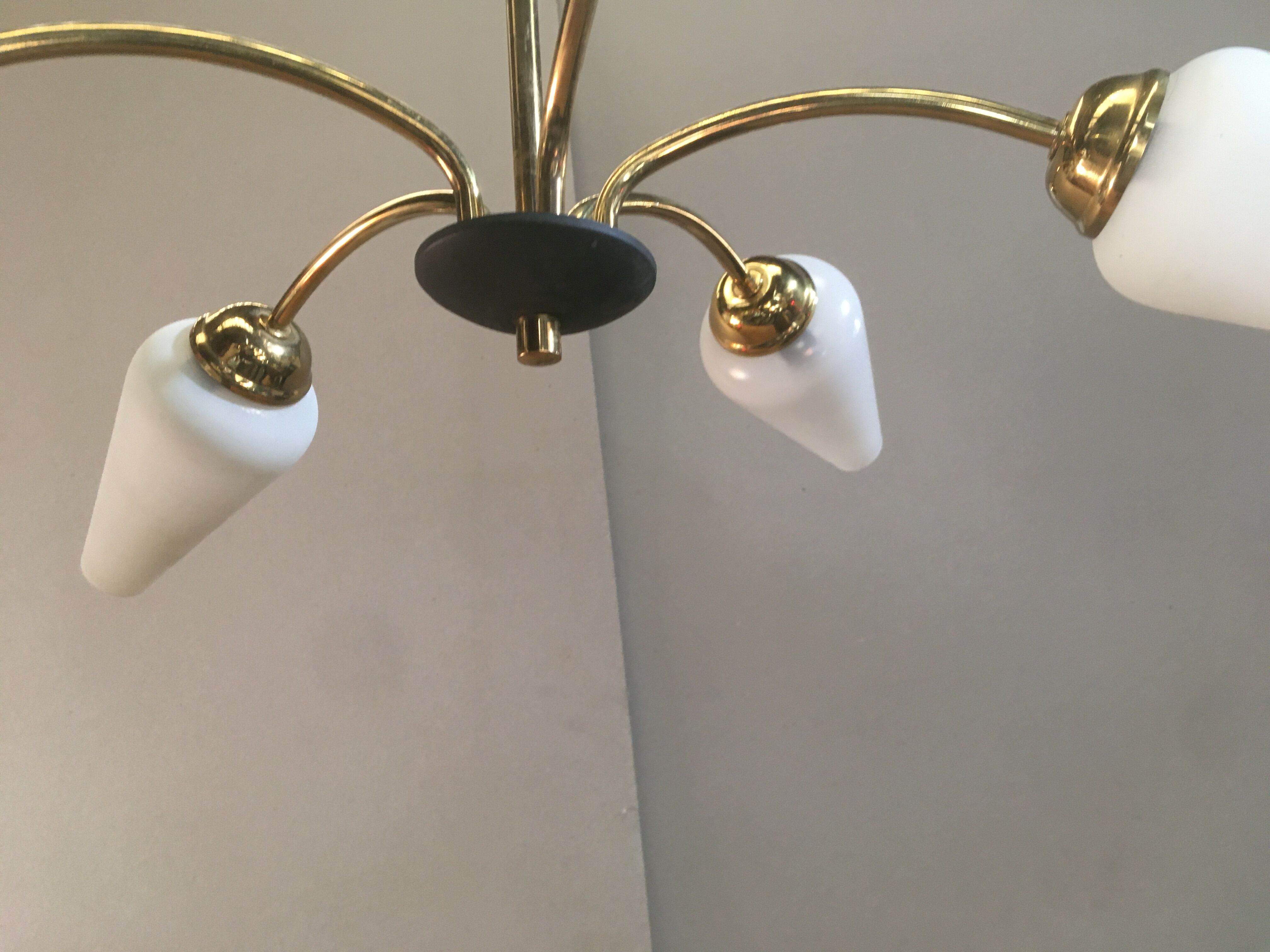 Lustre Arlus vintage laiton 5 branches