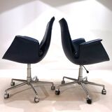 Set of 2 Kill International 6727 leather office chairs by Fabricius & Kastholm