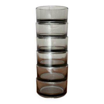 Stackable round bowls from the mid-century in glass, Denmark, 1960s, set of 6.