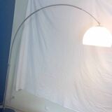 Lampadaire arc en inox brossé, années 70