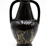 Lucien Brisdoux black and gold art deco vase