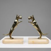 Art Deco Bookends in Copper with Marble Bases, France, 1930s, Set of 2