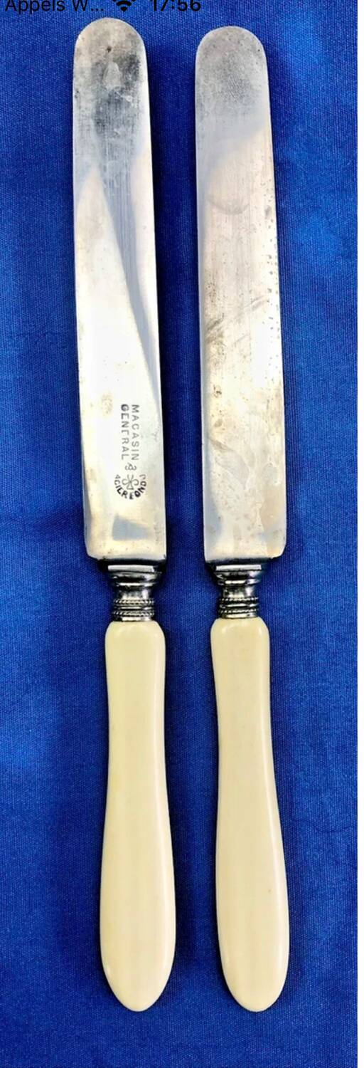6 antique dessert cheese knives from the 19th century