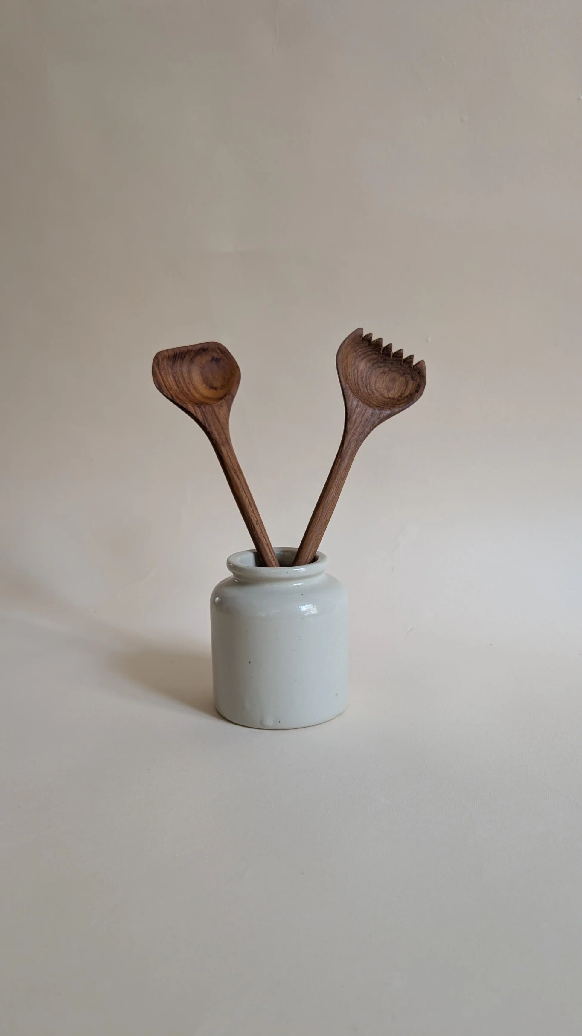 Teak salad servers