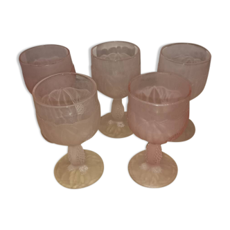 Set of 5 homemade Italian wine glasses Taitù