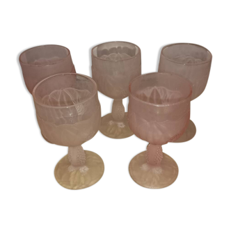 Lot de 5 verres à vin italiens maison Taitù