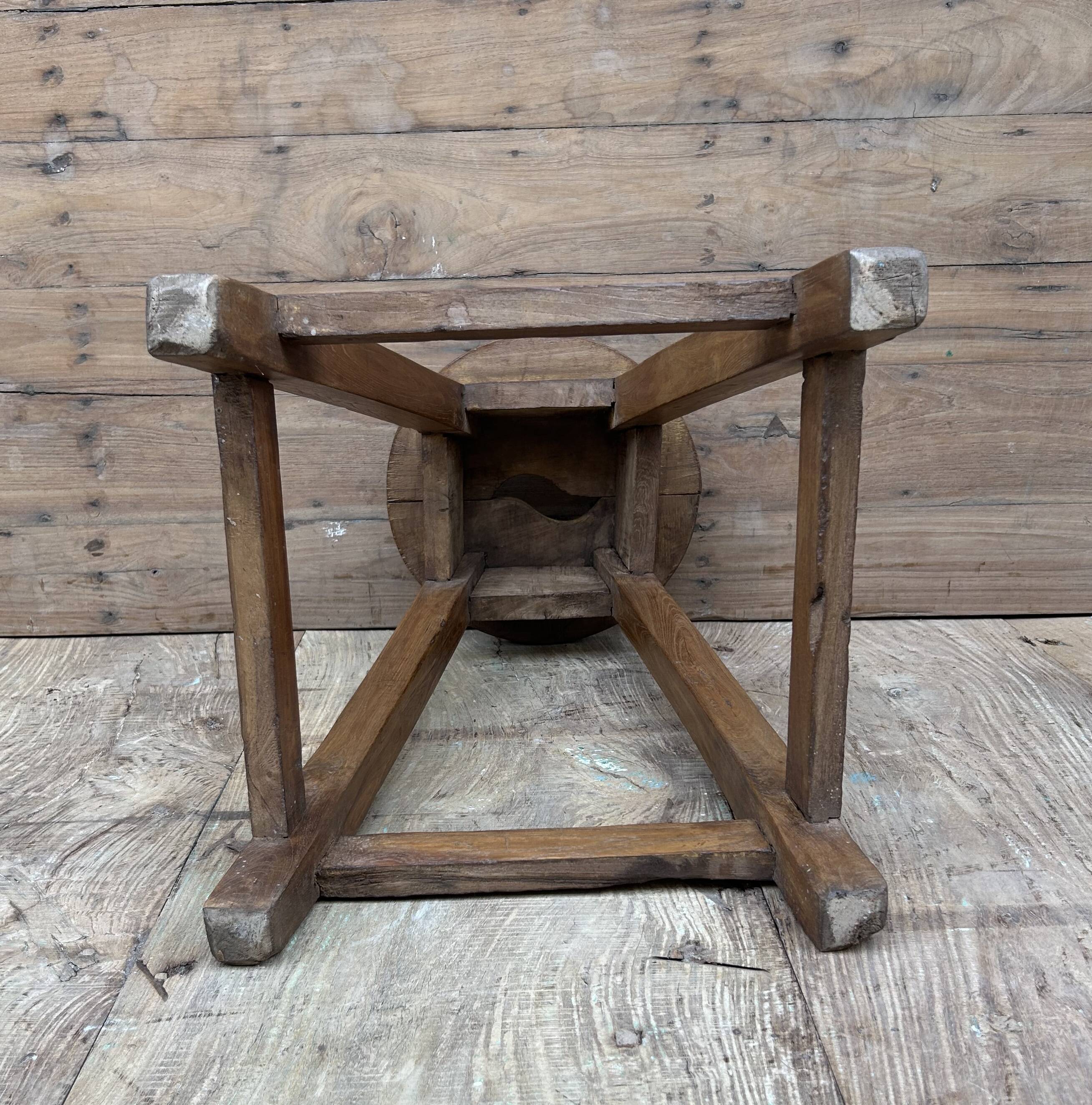 Solid teak workshop stool