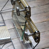 1950s perforated metal coat holder