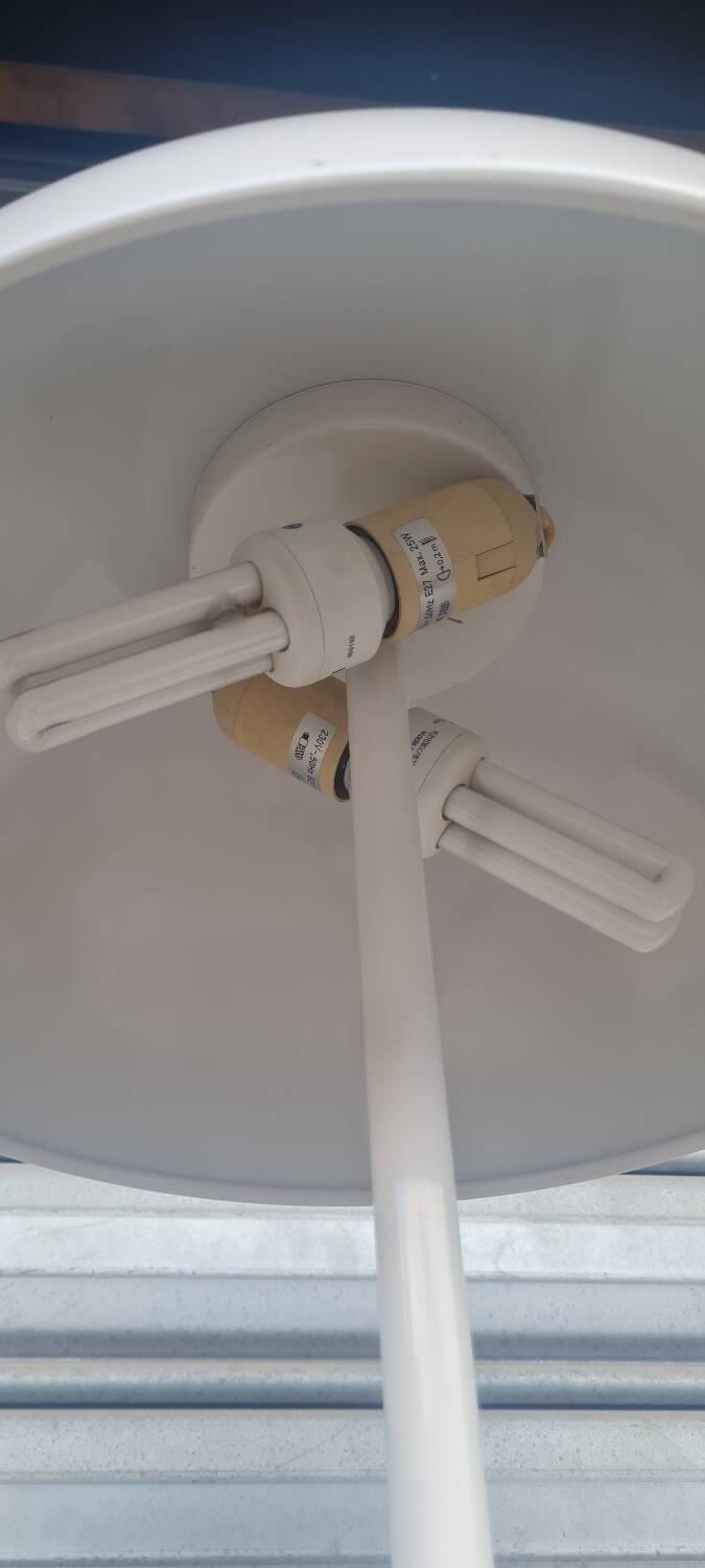 Lacquered metal floor lamp from the 80s