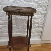 Mahogany side table with marble and bronze in Louis XV style.