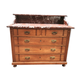 Chest of drawers light oak marble top