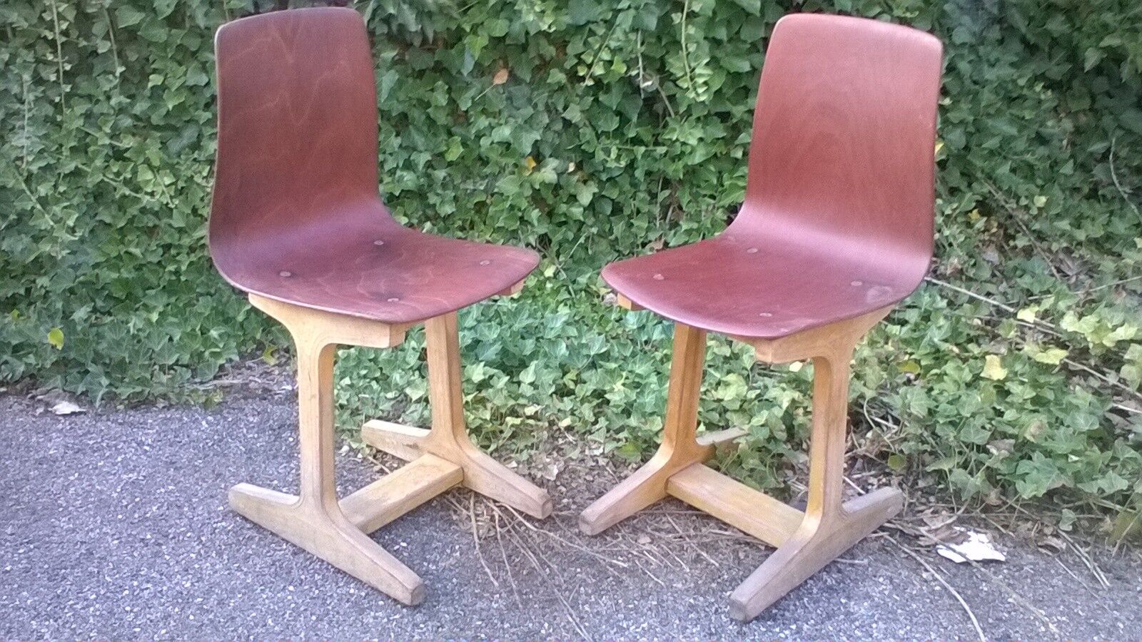 Lot of 2 vintage year 60 pagholz chairs