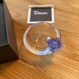 Daum France decorative bowl – Crystal paste – Blue flower – Brand