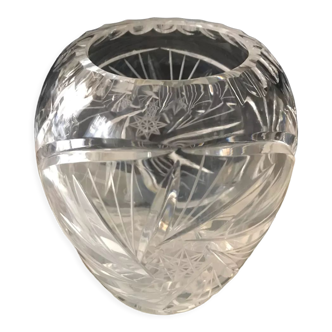 Oval crystal vase