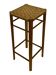 Vintage plant stand stool 1960s in oak with woven seat