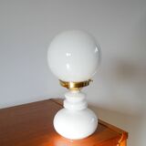 Globe lamp in white opaline, 1960