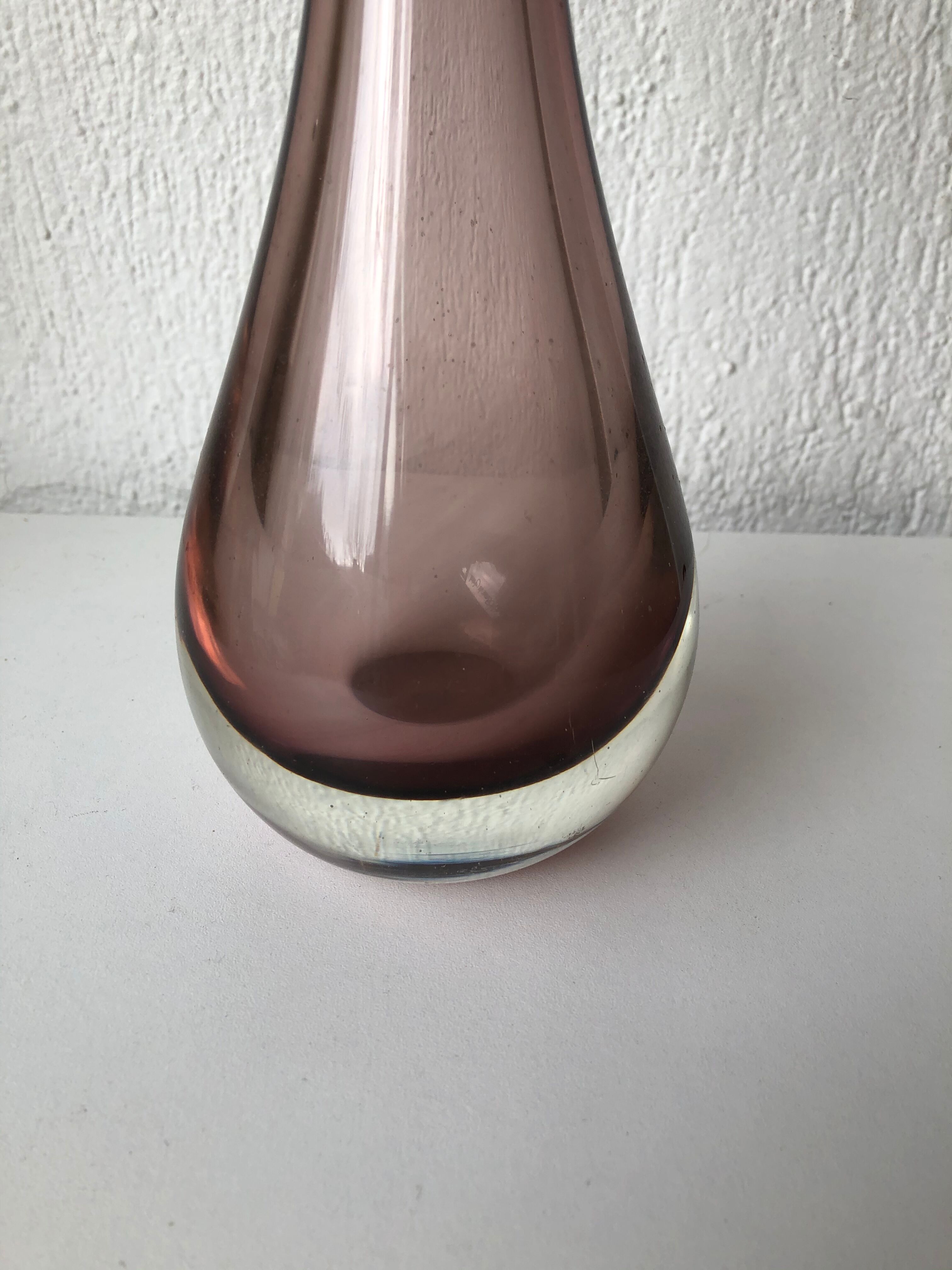 Scandinavian thick glass vase circa 1960 - 1970
