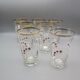 Set of 7 vintage glasses from the 50s/60s - enamelled playing cards