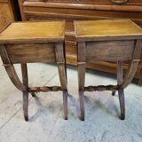 Small pair of light wood bedside bags