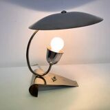 Rare Art Deco Functionalism Chrome Table Lamp, Czechoslovakia, 1930s
