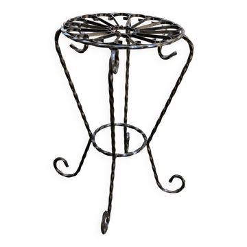Vintage twisted wrought iron plant stand – Romantic elegance 50s